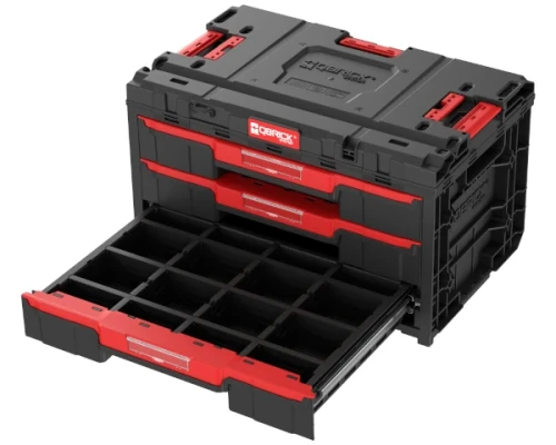 Skrzynka narzędziowa z szufladami QS ONE Drawer 3 Toolbox 2.0 - otwarte szuflady