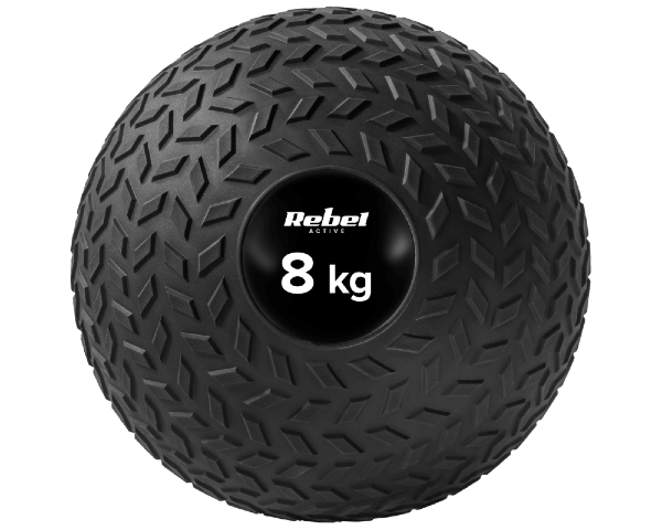 Mała piłka lekarska do ćwiczeń 8kg 23cm Slam Ball czarna Rebel