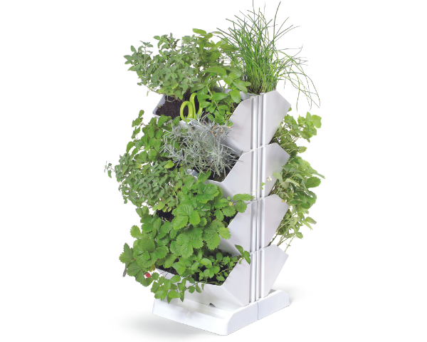 Ogród wertykalny biały stojący Mini Cascade 4x1L