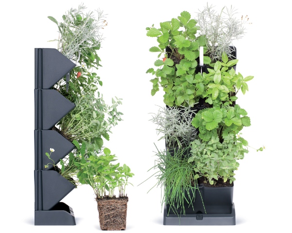 Ogród wertykalny antracyt stojący Mini Cascade 4 x 1 litr