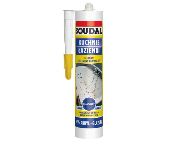Silikon sanitarny do kuchni łazienki przezroczysty 280ml Soudal