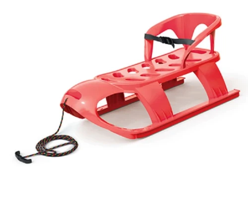 Sanki dla dzieci z oparciem i pasem bezpieczeństwa czerwone Bezzy Seat