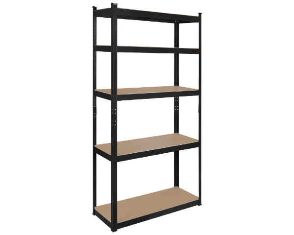 Regał magazynowy metalowy 180x90x40 cm czarny Rebel