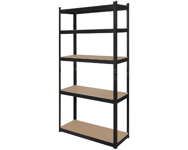 Regał magazynowy metalowy 180x90x40 cm czarny Rebel