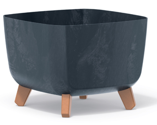 Doniczka z wkladem 29 x 29 cm kolor antracyt Gracia Square Beton Effect