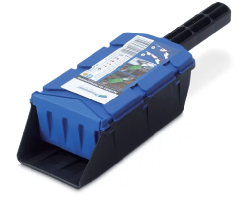 Ręczny siewnik do nasion soli nawozu dozownik niebieski Sharkie