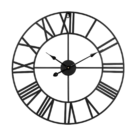 Zegar ścienny okragly w kolorze czarnym