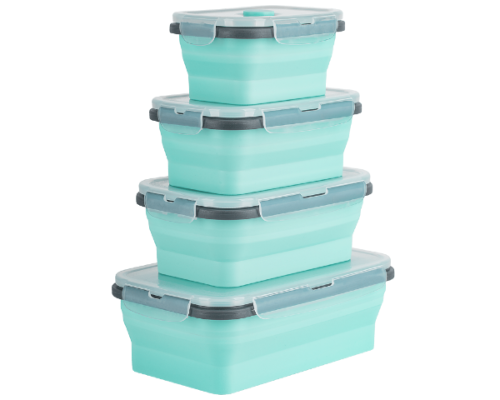 Zestaw składanych pojemników 4szt kwadrat Teesa TSA0194