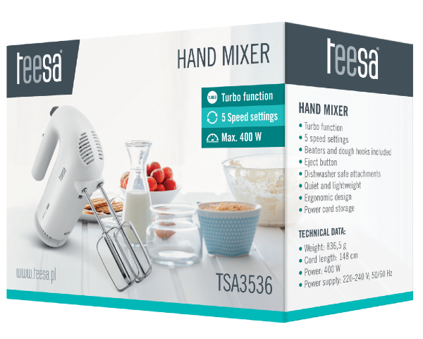 Mikser reczny kuchenny z regulacja Teesa TSA3536
