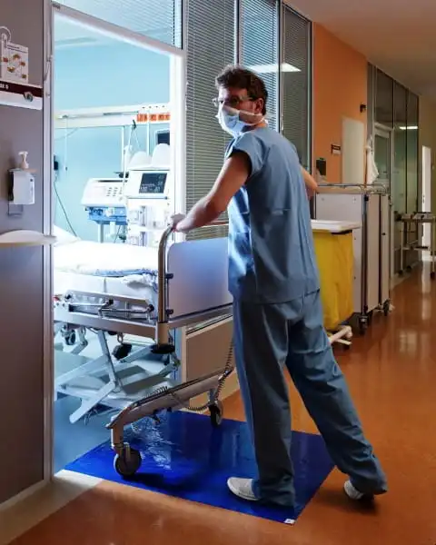 Mata antybakteryjna do szpitala 60x40 cm kolor niebieski Sticky