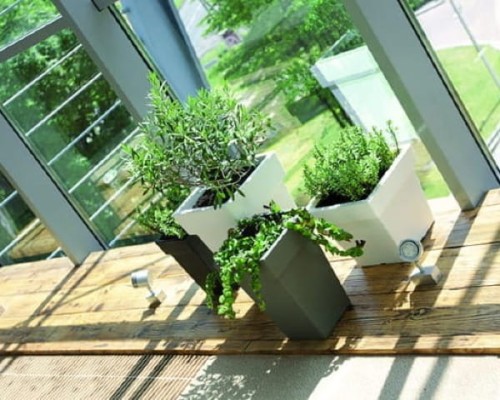 Donica wysoka 24,3 L antracyt Lofly Square aranzacja