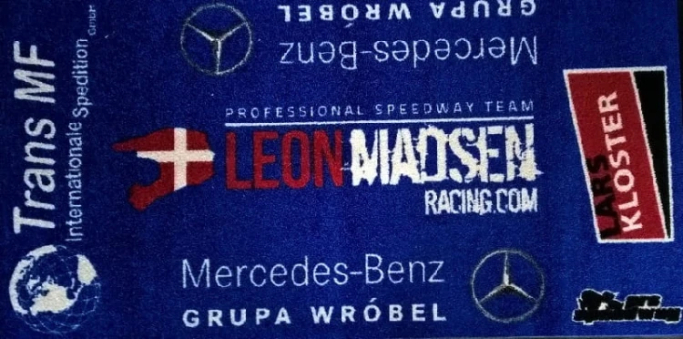 logomata z nadrukiem dla kierowcy rajdowego jet-print welur, reklamowa wycieraczka wejściowa na gumie nitrylowej