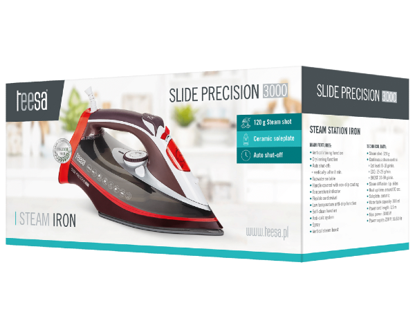 Żelazko elektryczne ceramiczne parowe 3000W Teesa