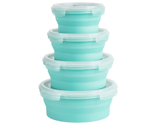 Zestaw składanych pojemników 4szt okrągłe Teesa TSA0195