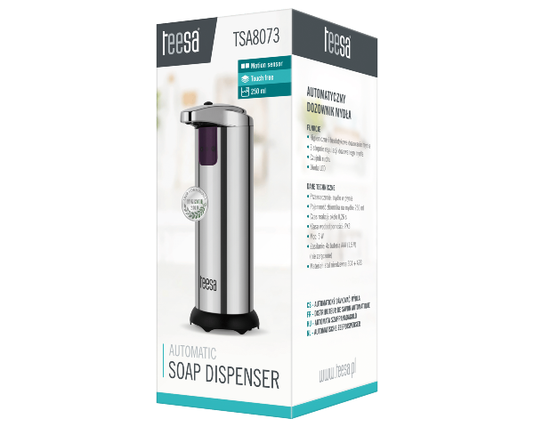 Bezdotykowy dozownik mydła automatyczny stal nierdzewna