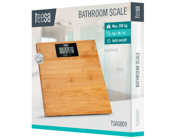 Waga łazienkowa bambusowa elektroniczna 200kg Teesa TSA0809