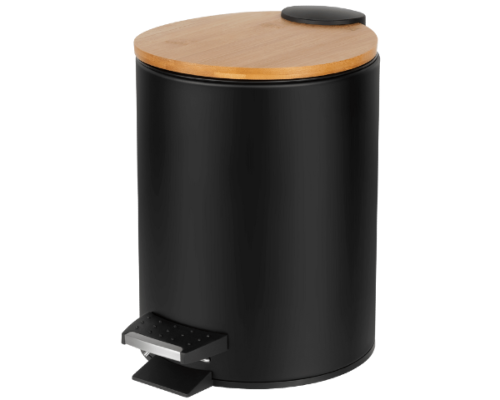 Kosz na śmieci łazienkowy 3L czarny z wyjmowanym pojemnikiem