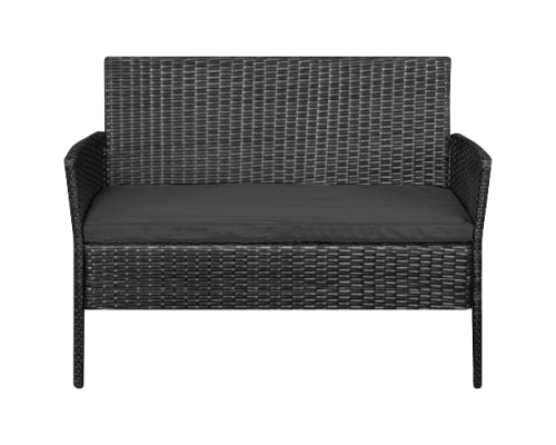 Zestaw mebli ogrodowych czarnych technorattan + poduszki Teesa Rose