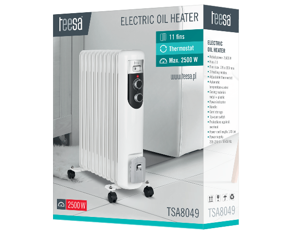 Grzejnik olejowy 2500W 11 żeberek Teesa
