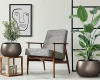 donica okragla w ksztalcie kuli prosperplast heos eco wood aranzacja w salonie