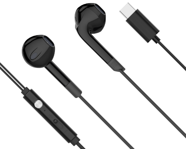 Słuchawki douszne z mikrofonem na USB-C czarne Kruger&Matz C2