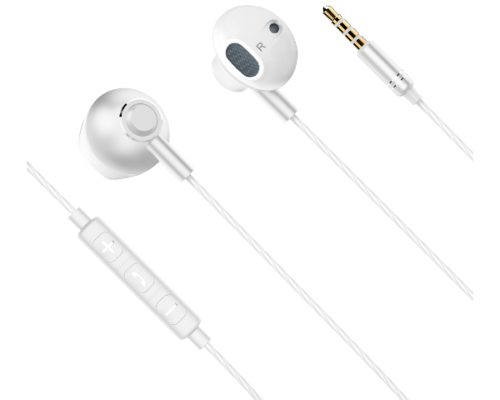 Słuchawki douszne z mikrofonem przewodowe białe Kruger&Matz B2