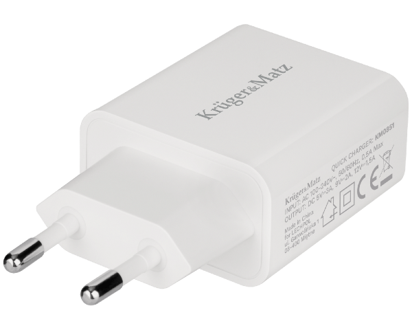Ładowarka sieciowa USB z szybkim ładowaniem QC KM0851