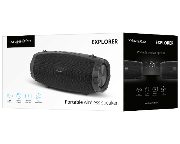 Przenośny głośnik Bluetooth z wbudowanym powerbankiem Explorer