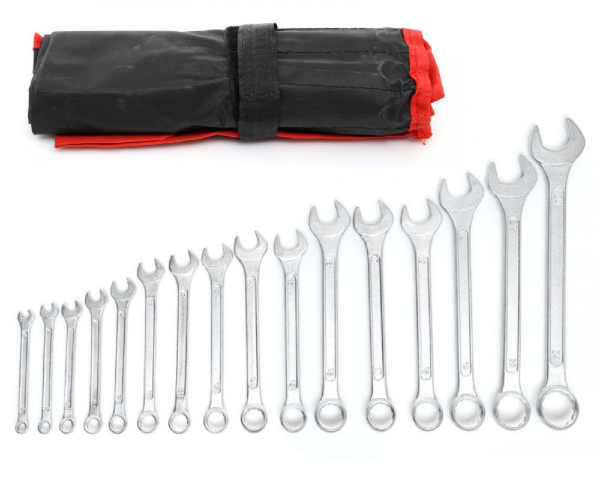 Klucze płaskie oczkowe zestaw 16 szt 6-19, 22, 24 mm KD10922