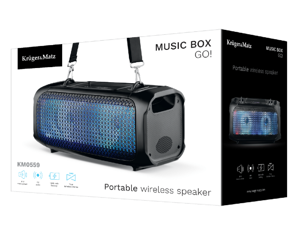 Przenośny głośnik Bluetooth z mikrofonem LED RGB Kruger&Matz KM0559