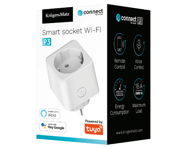 Inteligentne gniazdo WiFi sieciowe Kruger&Matz Connect P3 Tuya - 7