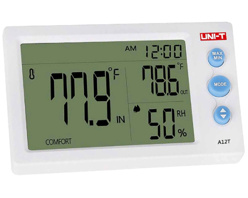 Stacja pogodowa z higrometrem Uni-T  - widok wyswietlacza