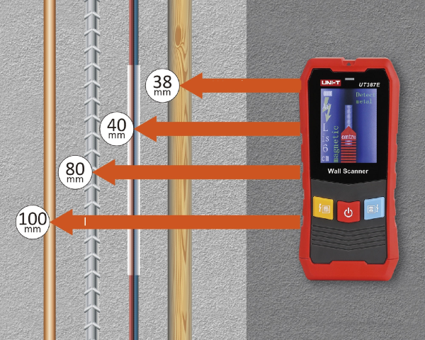 Wykrywacz metali napięcia drewna w ścianach Uni-T UT387E