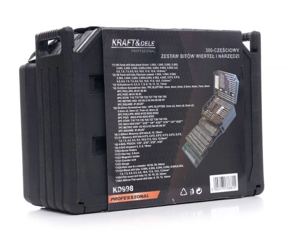 Zestaw-300-elementow-w-walizce-wiertla-dluta-bity-otwornice-KD998