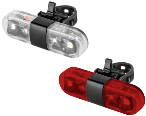 Lampka rowerowa LED USB 2szt przód tył zestaw Rebel URZ3493