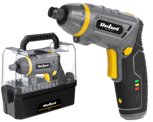 Wkrętarka akumulatorowa + 54 bity zestaw Rebel RB-1003