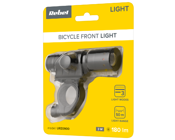 Lampka rowerowa przednia LED 50m Rebel URZ0900