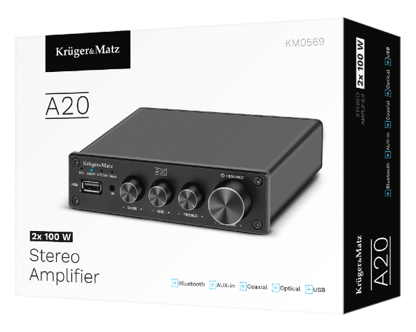 Wzmacniacz stereo Kruger&Matz A20