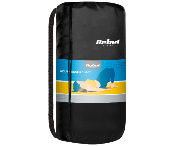 Mata zdrowotna do akupresury z kolcami 72x42cm Rebel w pokrowcu