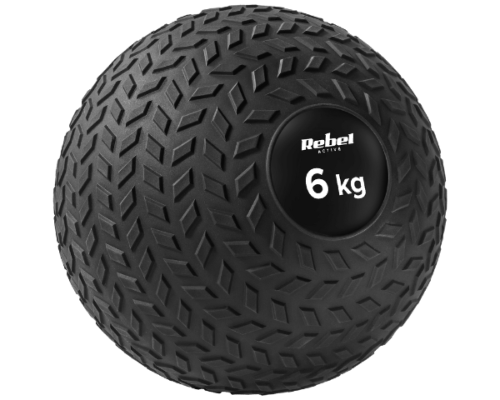 Mała piłka lekarska do ćwiczeń 6kg 23cm Slam Ball czarna Rebel