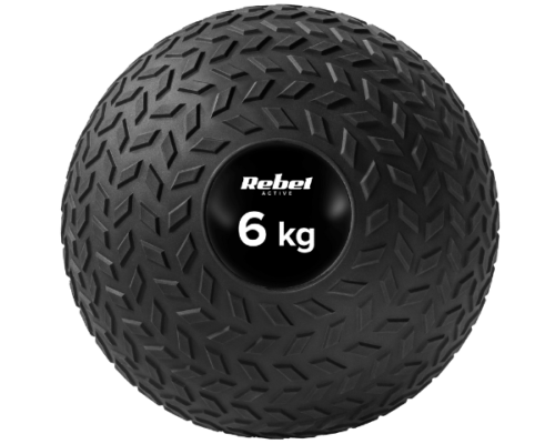 Mała piłka lekarska do ćwiczeń 6kg 23cm Slam Ball czarna Rebel