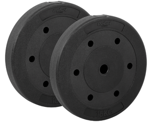 Obciążenia na siłownię bitumiczne 30kg zestaw 2x15kg Rebel RBA-2104