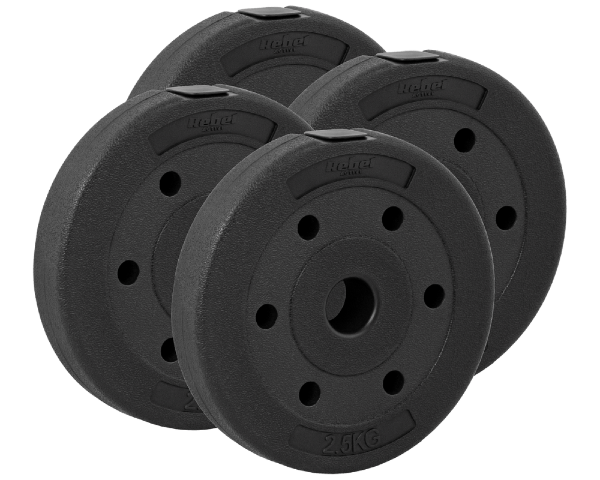 Obciążenia na siłownię bitumiczne 10kg zestaw 4x2,5kg Rebel RBA-2101