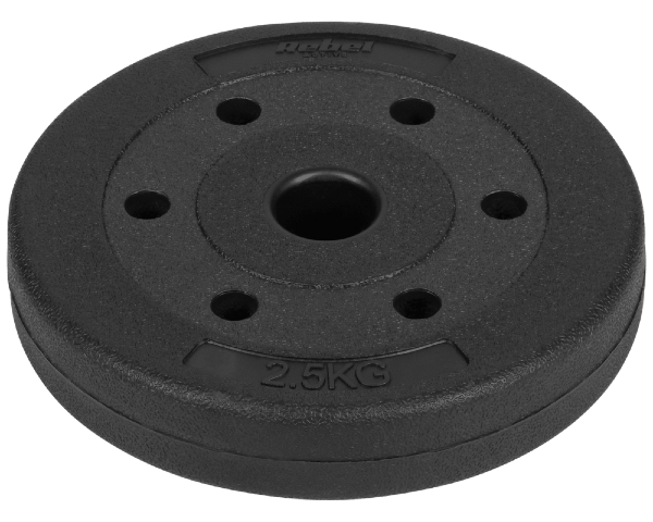 Obciążenia na siłownię bitumiczne 10kg zestaw 4x2,5kg Rebel RBA-2101