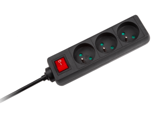 Przedłużacz listwa zasilająca 3 gniazda 1,5m włącznik Rebel URZ3197-1,5