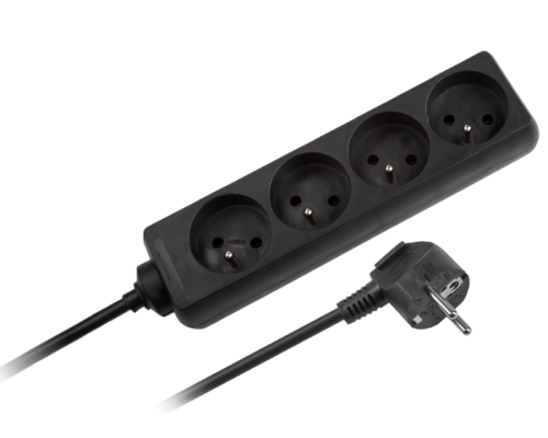 Listwa przedłużacz elektryczny 4 gniazda 1,5m czarny Rebel URZ3060-1.5