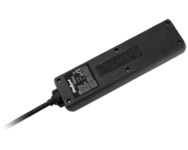 Przedłużacz elektryczny do domu 4 gniazda 3m czarny Rebel URZ3060-5-B
