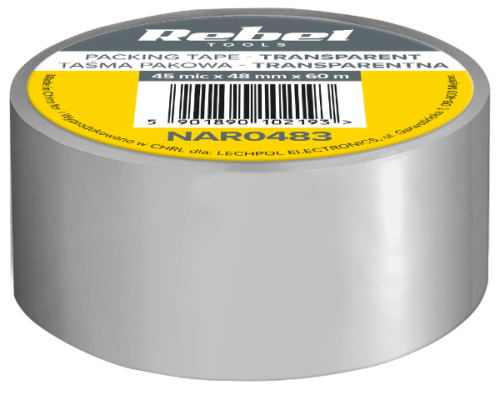 Taśma pakowa transparentna 48 mm x 60 m Rebel