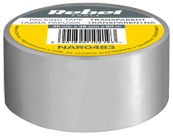 Taśma pakowa transparentna 48 mm x 60 m Rebel
