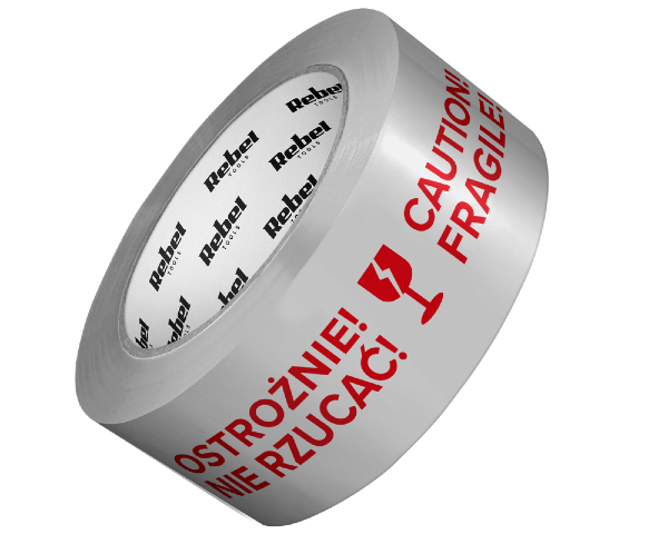 Taśma klejąca pakowa OSTROŻNIE SZKŁO 48 mm x 132 m